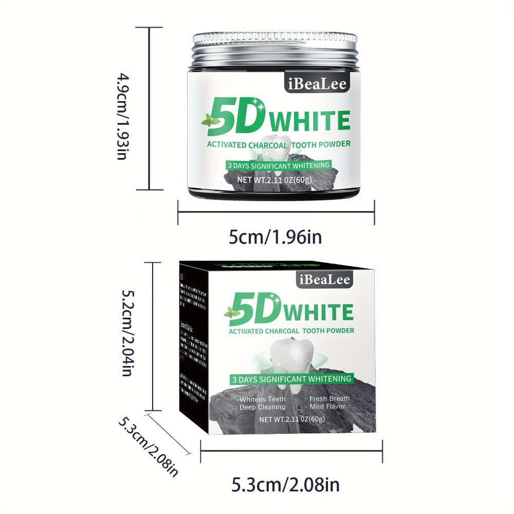 Activated Charcoal Teeth Whitening Powder 60g Natural Stain Remover for Coffee Tea Tobacco Deep Cleaning