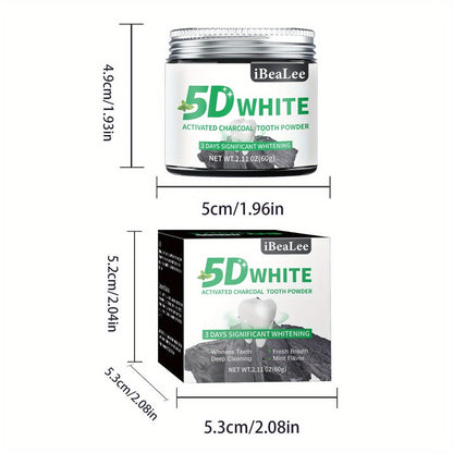 Activated Charcoal Teeth Whitening Powder 60g Natural Stain Remover for Coffee Tea Tobacco Deep Cleaning