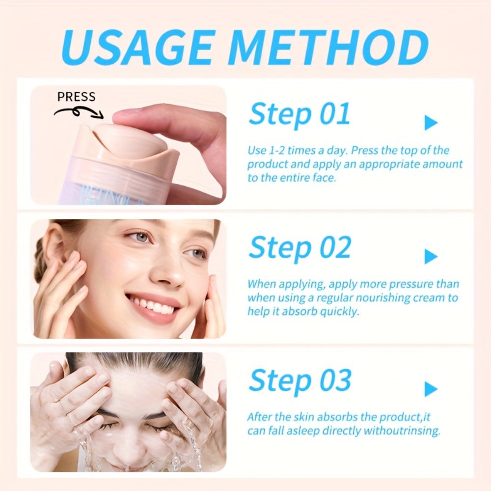 Face Cream Retinol and Vitamin C Formula with Lightweight, Fast-Absorbing Finish for Morning or Night Use