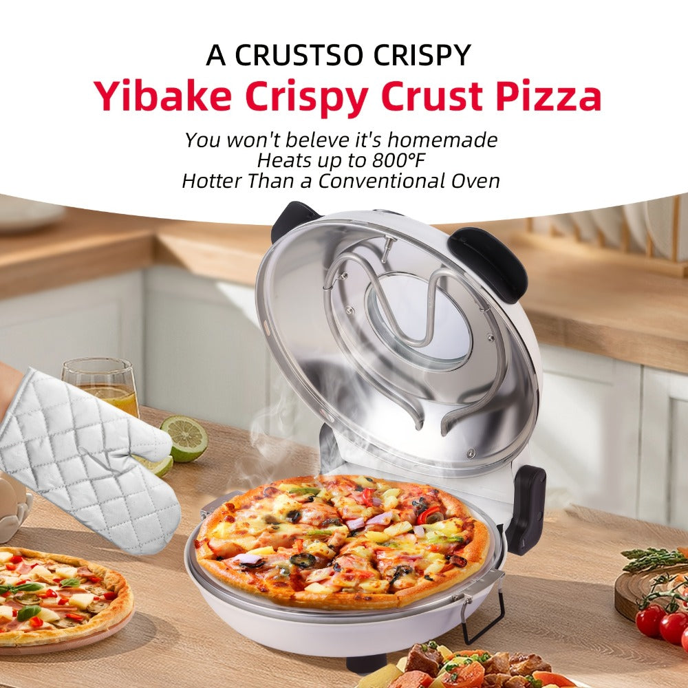 Indoor Pizza Oven Countertop, 12-Inch Electric Pizza Maker Machine for Home Kitchen, Heats Up to 800°F
