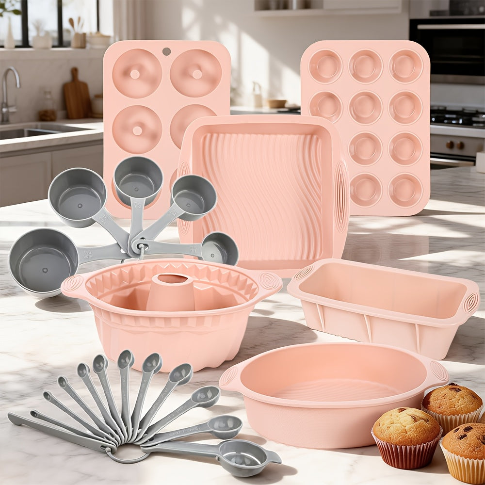 Baking Pan Set Nonstick Carbon Steel Cookie Sheets Roasting Pans Round Cake Muffin Pizza for Home Cooking, Dining and Outdoor Meals