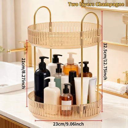 360 Rotating Makeup Organizer Skincare Storage Rack – Multi-Layer Detachable Cosmetic Organizer for Perfume, Lipstick, Skincare