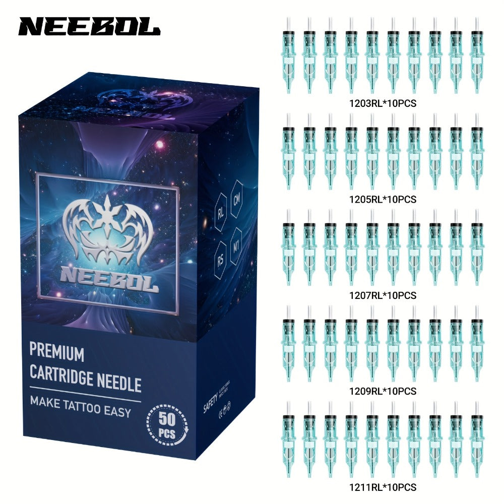 Tattoo Cartridge Needles Disposable 20/50pcs - Standard Round Liner RL & Round Magnum RM Mixed Sizes