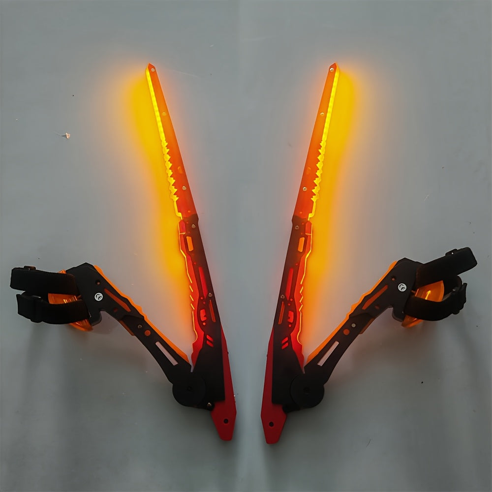LED Mantis Knife Cyberpunk Light Up Acrylic Prop, Luminous Blade for Halloween Costume Cosplay Sci-Fi Role Play Party
