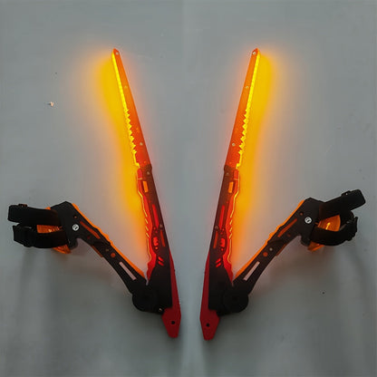 LED Mantis Knife Cyberpunk Light Up Acrylic Prop, Luminous Blade for Halloween Costume Cosplay Sci-Fi Role Play Party