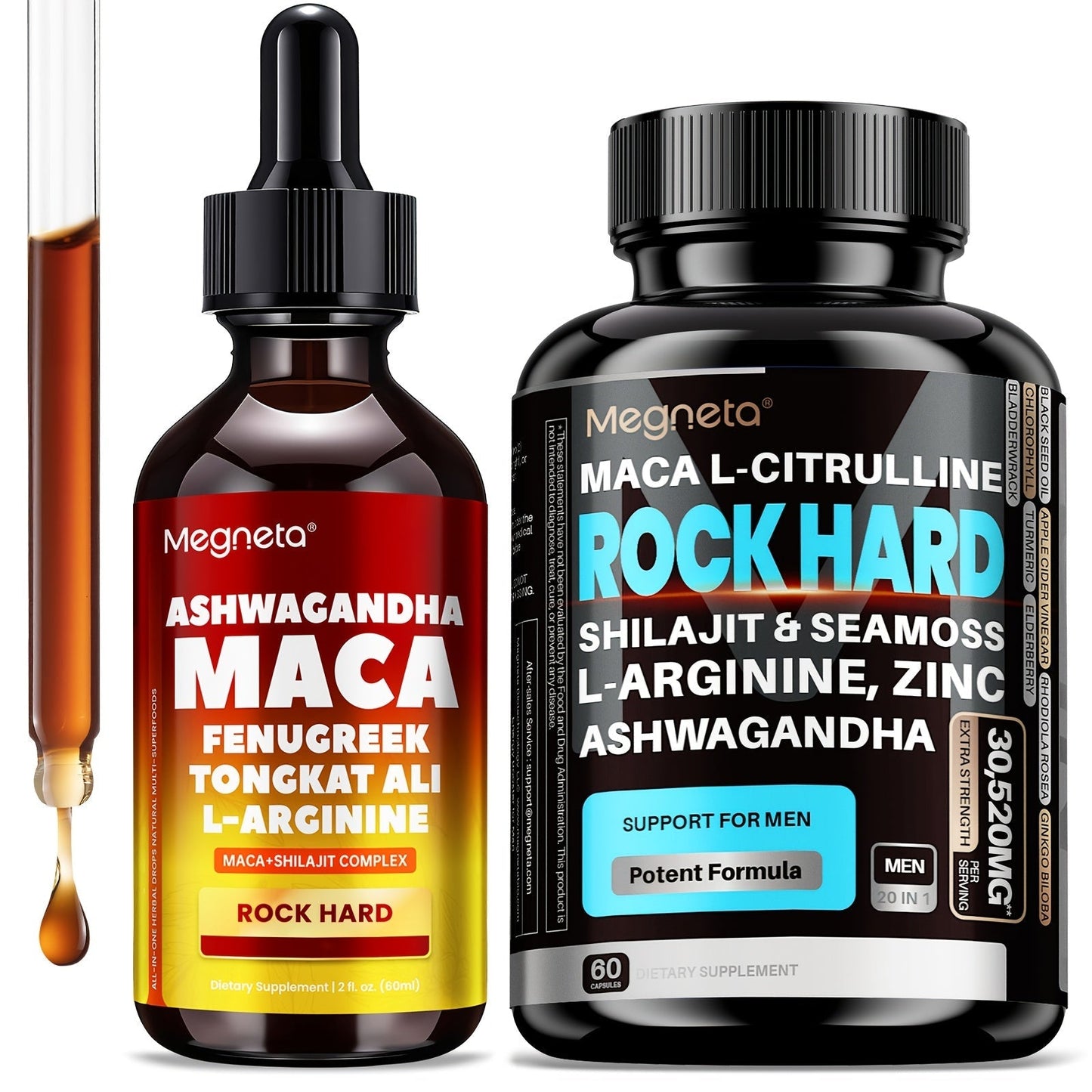 Maca Root & L-Arginine Men's Performance Supplement with Shilajit - Double-Acting Formula for Stamina