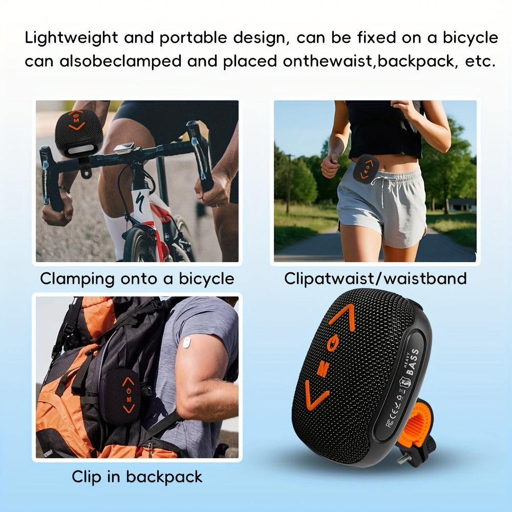 Bluetooth Bike Speaker, IPX5 Handlebar Speaker with Battery, FM, TF, AUX, TWS & Hands-Free Calls