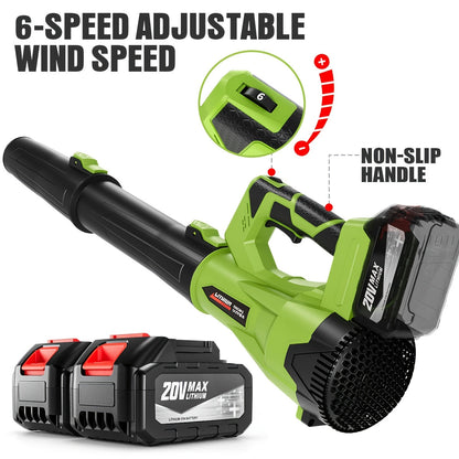 Cordless Leaf Blower, Battery Powered Lawn Yard Snow Pet Hair for Garden, Patio and Yard Use