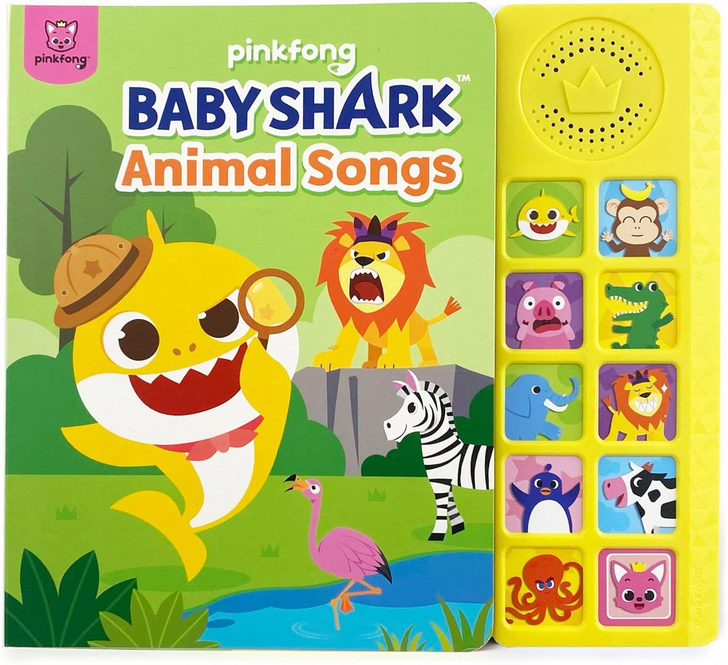 Baby Shark Sound Book for Toddlers, Pinkfong 10-Button Interactive Animal Songs Sing-Along Nursery Rhymes Learning Book Kids Ages 1-3