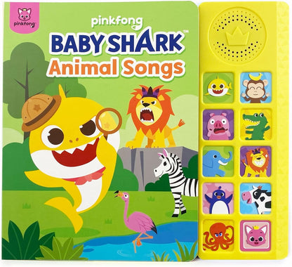 Baby Shark Sound Book for Toddlers, Pinkfong 10-Button Interactive Animal Songs Sing-Along Nursery Rhymes Learning Book Kids Ages 1-3