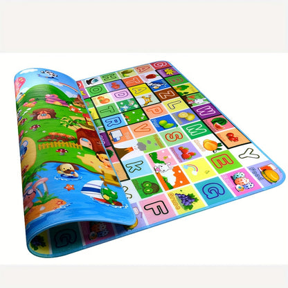 Double-Sided Foldable Foam Picnic Mat, 78 x 71 Inch Portable Beach Blanket with Five Printed Pattern Options