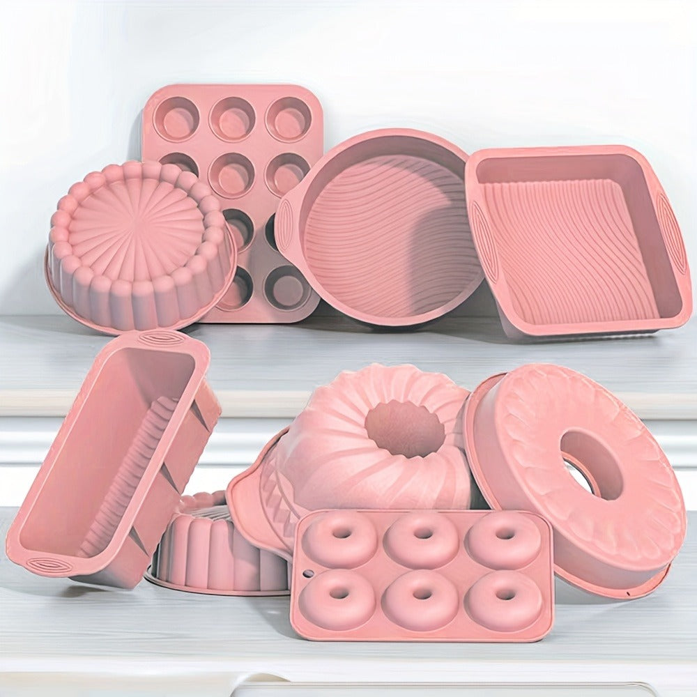 Silicone Baking Pan Set 6-Piece, Nonstick Silicone Cake Molds, Muffin Pan & Donut Baking Pan