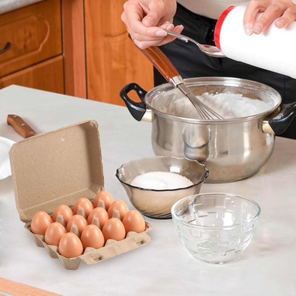 Egg Cartons 12 Egg Holder Reusable Pulp Egg Storage Container Box for Kitchen Chicken Coop for Home Cooking, Dining and Outdoor Meals