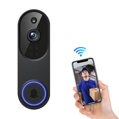 166° Wide Angle Video Doorbell 720P 2.4G 5G Dual-Band WiFi, Color Night Vision, AI Vehicle & Person Detection