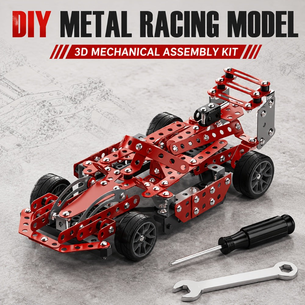 STEM Building Kit Model Car 283-287 Pcs Motorized Assembly Vehicle Toy with Tires & Openable Hood