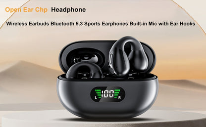 Menzluio Bone Conduction Headphones 48H Playtime HiFi Stereo Active Call Noise for Bedside Audio, Alarms and Room Entertainment