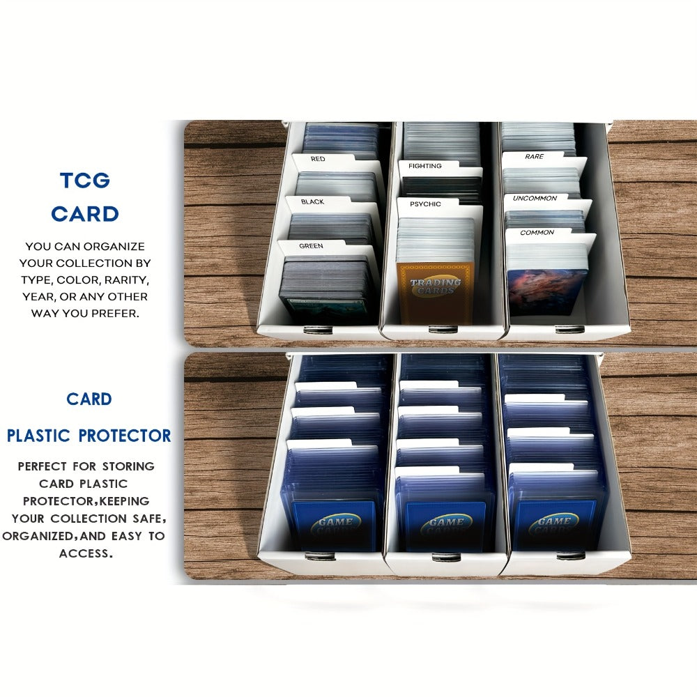 Trading Card Storage Box 12 Drawer with 80 Dividers – Card Organizer for Sports Cards Baseball TCG MTG Pokemon YuGiOh Playing Cards