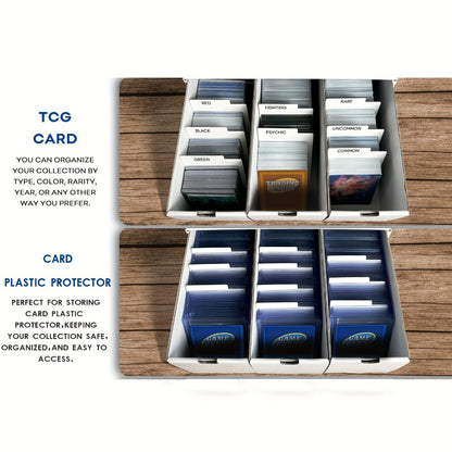 Trading Card Storage Box 12 Drawer with 80 Dividers – Card Organizer for Sports Cards Baseball TCG MTG Pokemon YuGiOh Playing Cards
