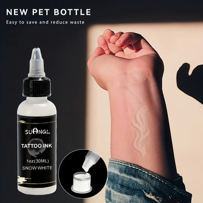 Tattoo Ink Black and White 1.01oz Bottle Options with Single, Two-Bottle and Mixed Color Sets