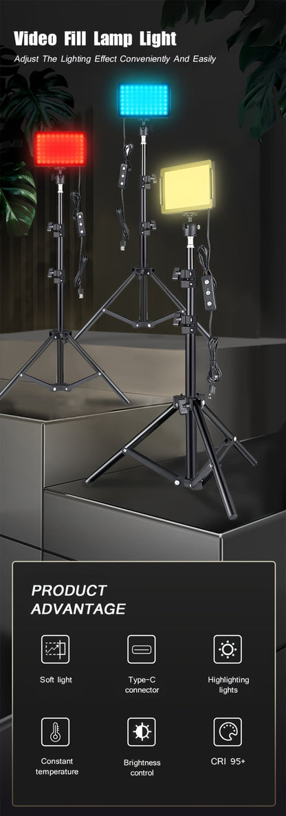 LED Video Light Panel 5600K Dimmable Photography Lighting Kit with Adjustable Tripod Stand for an Everyday Personal Care Routine