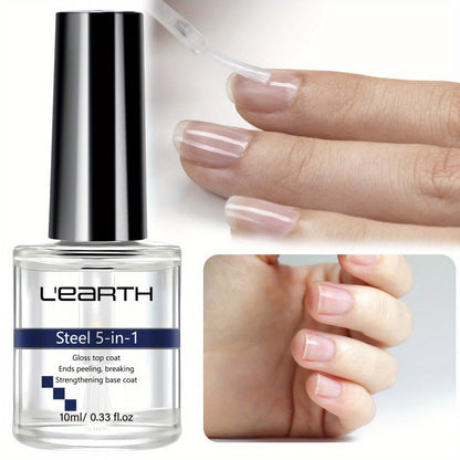 Nail Strengthening Kit 5-in-1 Formaldehyde-Free, Top Coat, Base Coat, Nail Hardener, Cuticle Oil & Polish