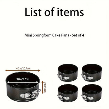 Springform Cake Pan Set, Nonstick Carbon Steel Cheesecake Pan with Removable Bottom & Locking Latch