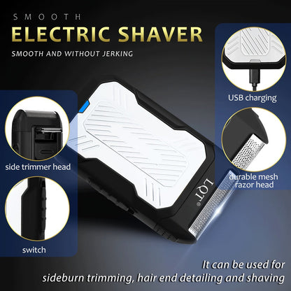 LQT White Hair Clipper Set with Digital Displays, USB Charging and Choice of 2-, 3- or 4-Piece Kits