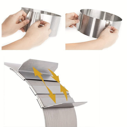Adjustable Stainless Steel Cake Ring Mold 2-Pack, Retractable Round Mousse Cake Ring 6.3" to 11.8" Diameter