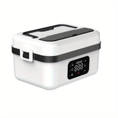 Heated Lunch Box, 8000mAh Battery-Powered 60W Food Warmer with 1L Stainless Steel Inner Container