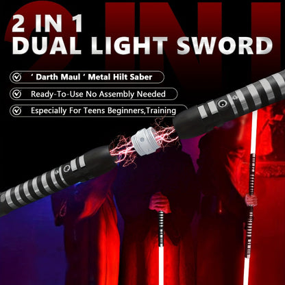 Light Up Dueling Saber 78" with 16 Color Lights & 3 Movie Sounds, 2-in-1 Dark Phantom Sword Single or Double Player