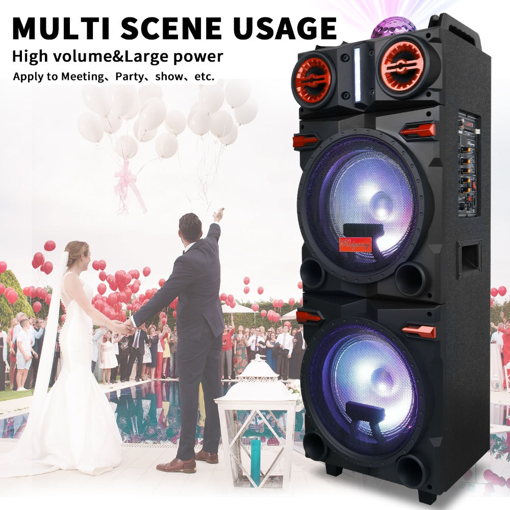 Karaoke Party Bluetooth Speaker with Sound Reactive Lights, 1000W Peak DJ Subwoofer Stereo Boombox