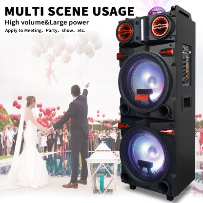 Karaoke Party Bluetooth Speaker with Sound Reactive Lights, 1000W Peak DJ Subwoofer Stereo Boombox