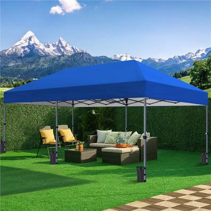 Pop Up Canopy One-Push Lock UPF 50+ Height Adjustable Instant Canopy Tent with Roller Bag, Guy Lines & Ground Anchors for Party