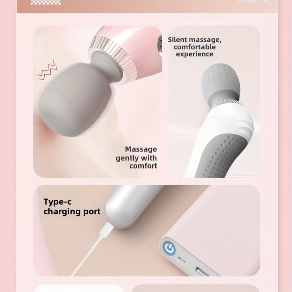 USB Rechargeable Vibration Massage Stick, Portable Handheld Full Body Massager for Neck, Back, Legs & Waist Relaxation
