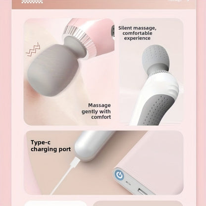USB Rechargeable Vibration Massage Stick, Portable Handheld Full Body Massager for Neck, Back, Legs & Waist Relaxation
