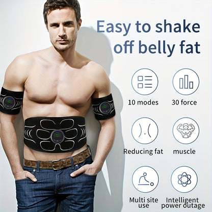 EMS Muscle Stimulator 3-Piece Set Rechargeable 6 Modes 18-Level Intensity for Muscle Training, Recovery & Pain Relief