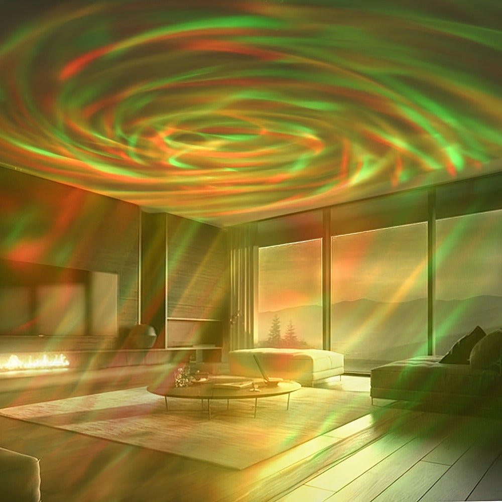 Aurora Borealis Projector Night Light 4-in-1 USB, Star Galaxy Ocean Wave & Spiral Aurora Modes