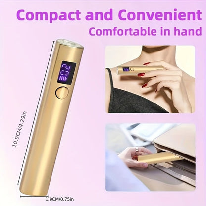 UV LED Nail Lamp Pen-Shape Cordless Rechargeable 365+405nm Gel Polish Curer – Portable Mini Nail Dryer with 2 Timer Modes 20s & 60s for Home