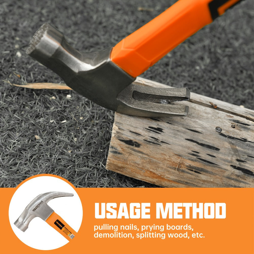 Claw Hammer & 700-Piece Nail Kit, 8oz or 16oz Forged Steel Magnetic Hammer with Galvanized Picture Hanging & Finishing Nails