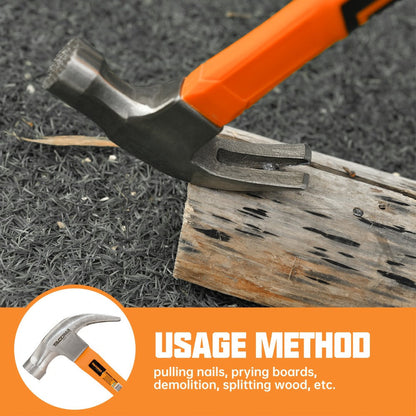 Claw Hammer & 700-Piece Nail Kit, 8oz or 16oz Forged Steel Magnetic Hammer with Galvanized Picture Hanging & Finishing Nails