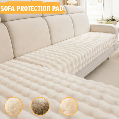 Sofa Cover Bubble Faux Rabbit Fur Panels with Silicone-Dot Backing for Seat, Armrest or Backrest