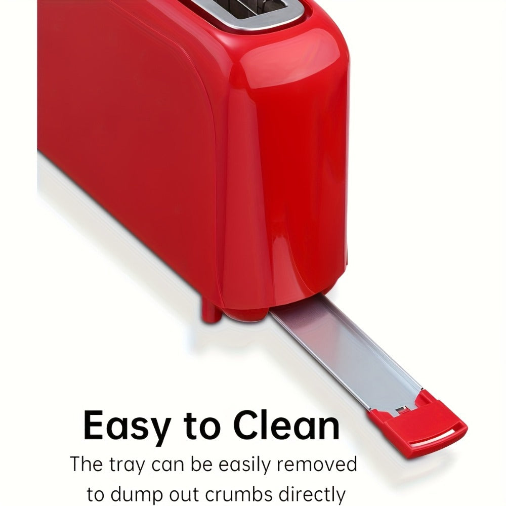 2-Slice Toaster Slim Ultra-Thin Design, 6 Browning Settings, 10" Long Slot, Reheat & Defrost Functions