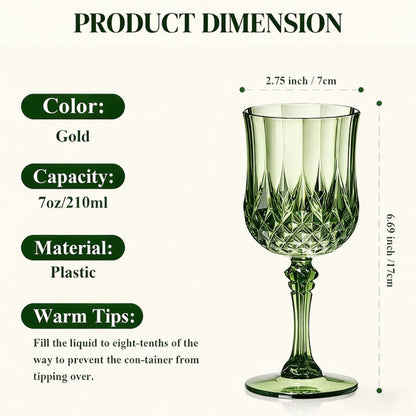 Plastic Champagne Glasses 48 Pack – 7oz Stemmed Crystal Clear Reusable Cups for Wedding, Party, Bridal Shower, Christmas, Halloween