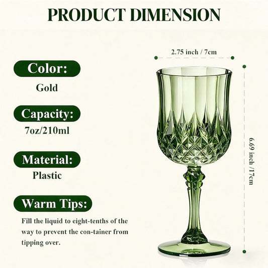 Plastic Champagne Glasses 48 Pack – 7oz Stemmed Crystal Clear Reusable Cups for Wedding, Party, Bridal Shower, Christmas, Halloween