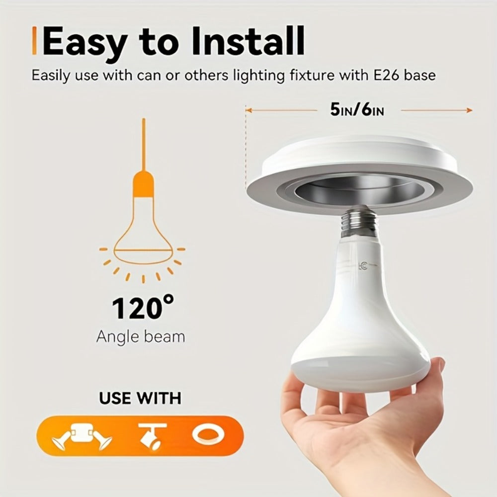 BR30 LED Flood Light Bulbs Dimmable 9W = 65W Equivalent 800 Lumens E26 Base CRI 80+ Recessed Light Bulbs for Ceiling Kitchen