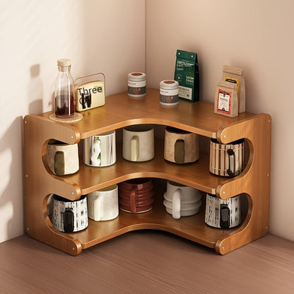Corner Shelf Organizer 2 3 Tier Space Saving Desk Corner Rack for Home Office Bedroom Living Room