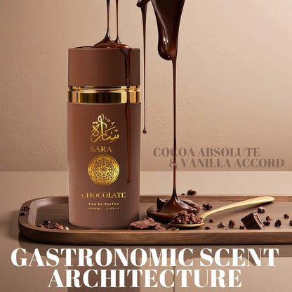 Sarah Chocolate Eau de Parfum Spray, 100 ml Brown Bottle with Cocoa, Vanilla and Amber Label Notes
