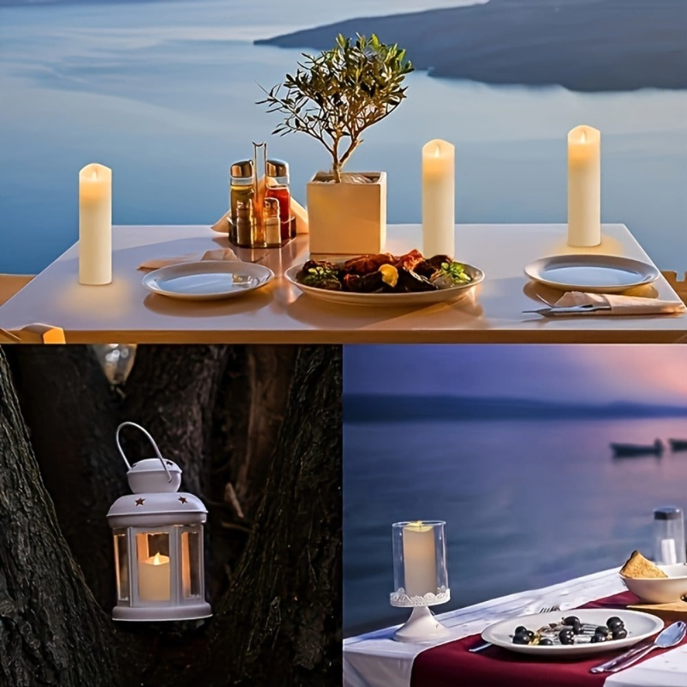 24-Piece Flameless LED Candle Set with Four Remotes and 4-, 5- or 6-Inch Battery-Operated Candles for Event and Home Decor