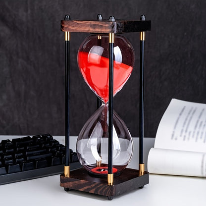 Hourglass Timer 60 Minute Wooden Sand Timer Decorative Glass – Vintage Home Decor for Kitchen, Office & Bedroom | Great Gift for Birthday