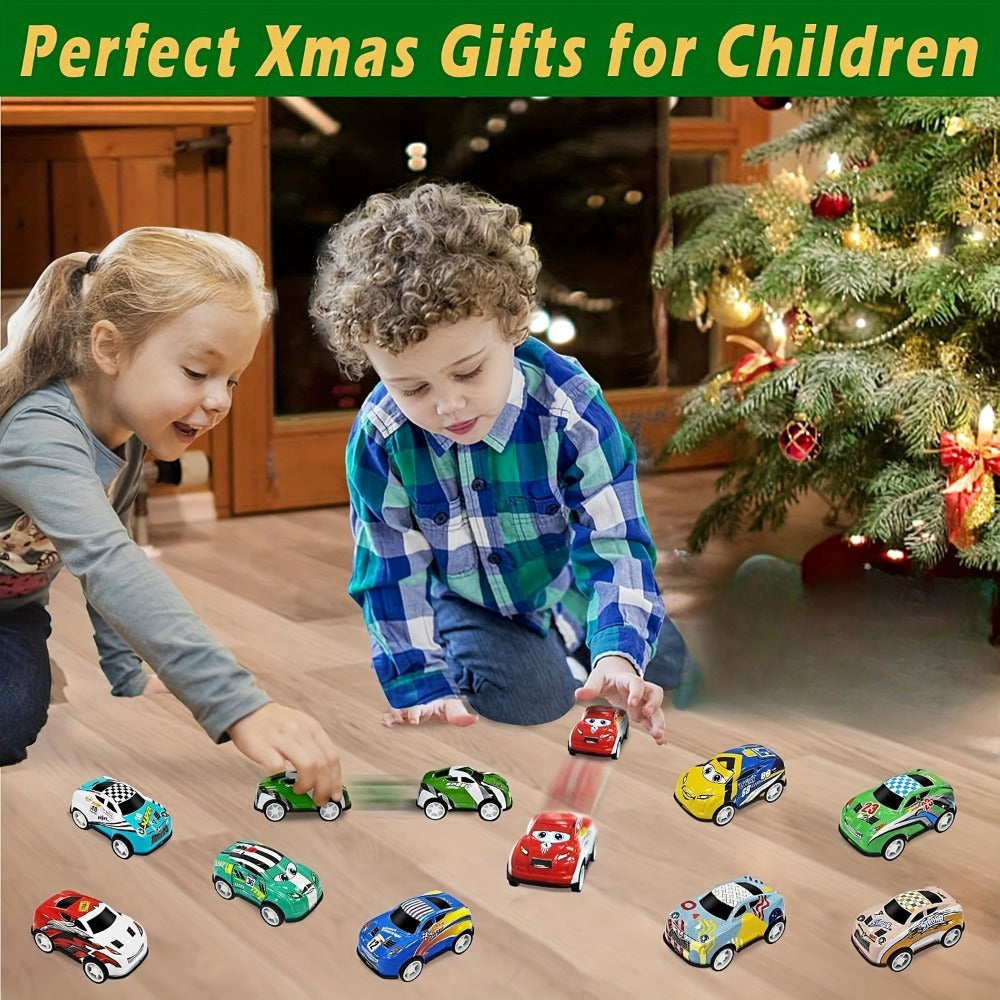 56 Pcs Mini Die-Cast Metal Car Set with 2 Stunt Cars, Play Mat & Storage Box - Friction Pull Back Toy Cars for Kids Boys Girls Ages 3+